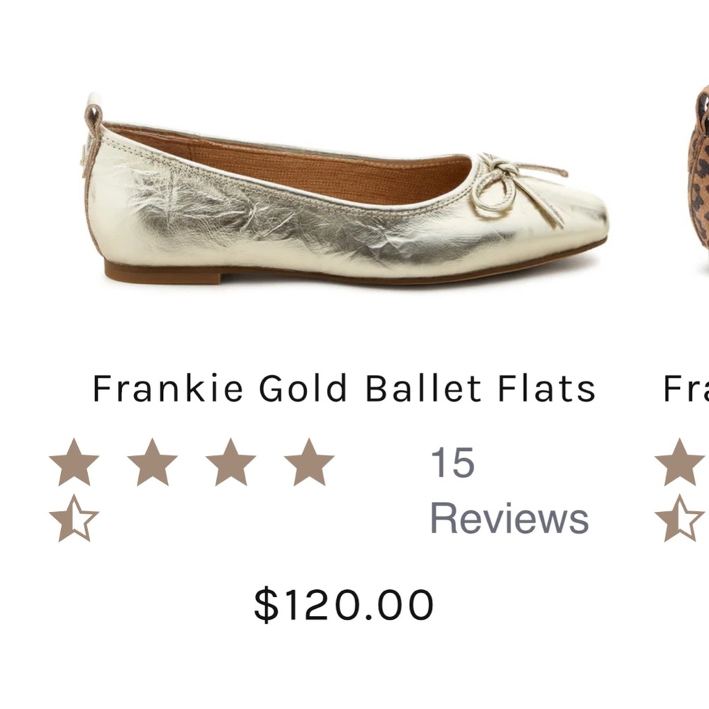 Gold Kelsi Dagger crinkle ballet flats, new with out tags!